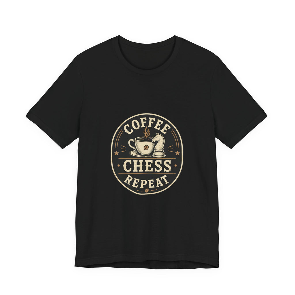 Chess T‑Shirt - Coffee Chess Repeat